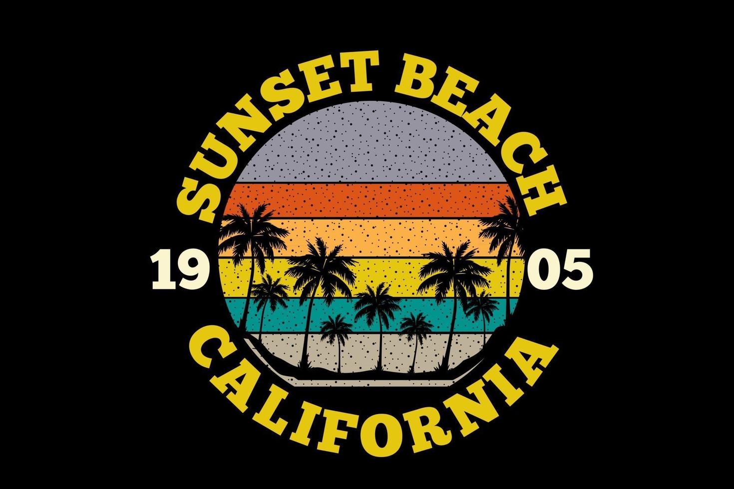 puesta de sol playa california silueta diseño vector