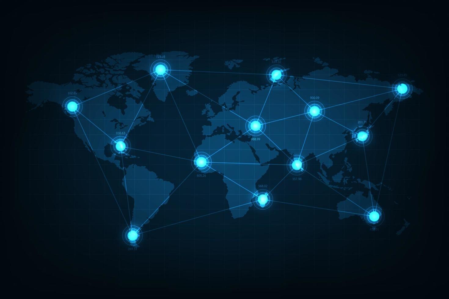 Telecommunication networks that can communicate with each other around the world. vector