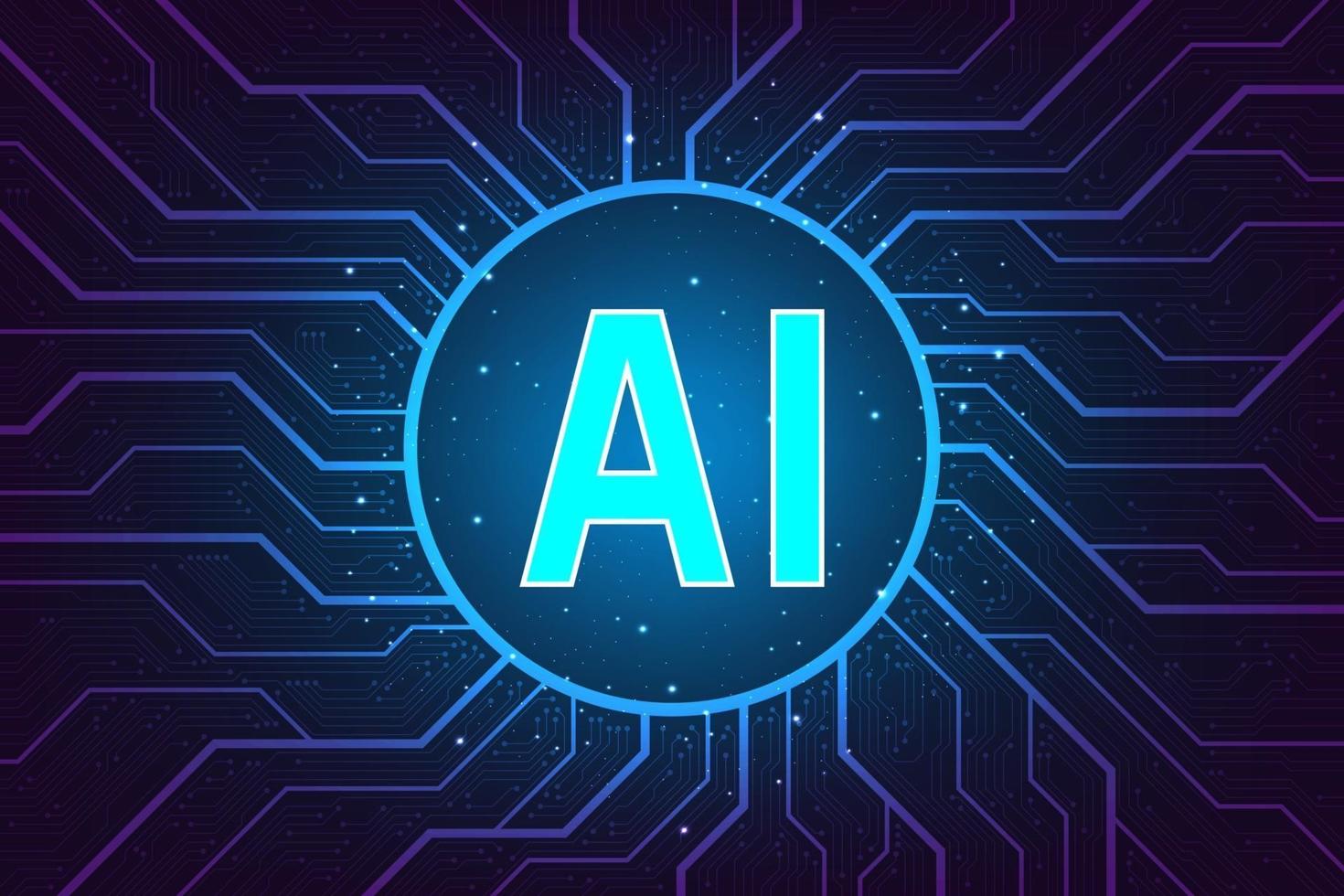 AI intelligent operating system that is the main system for controlling various parts. vector