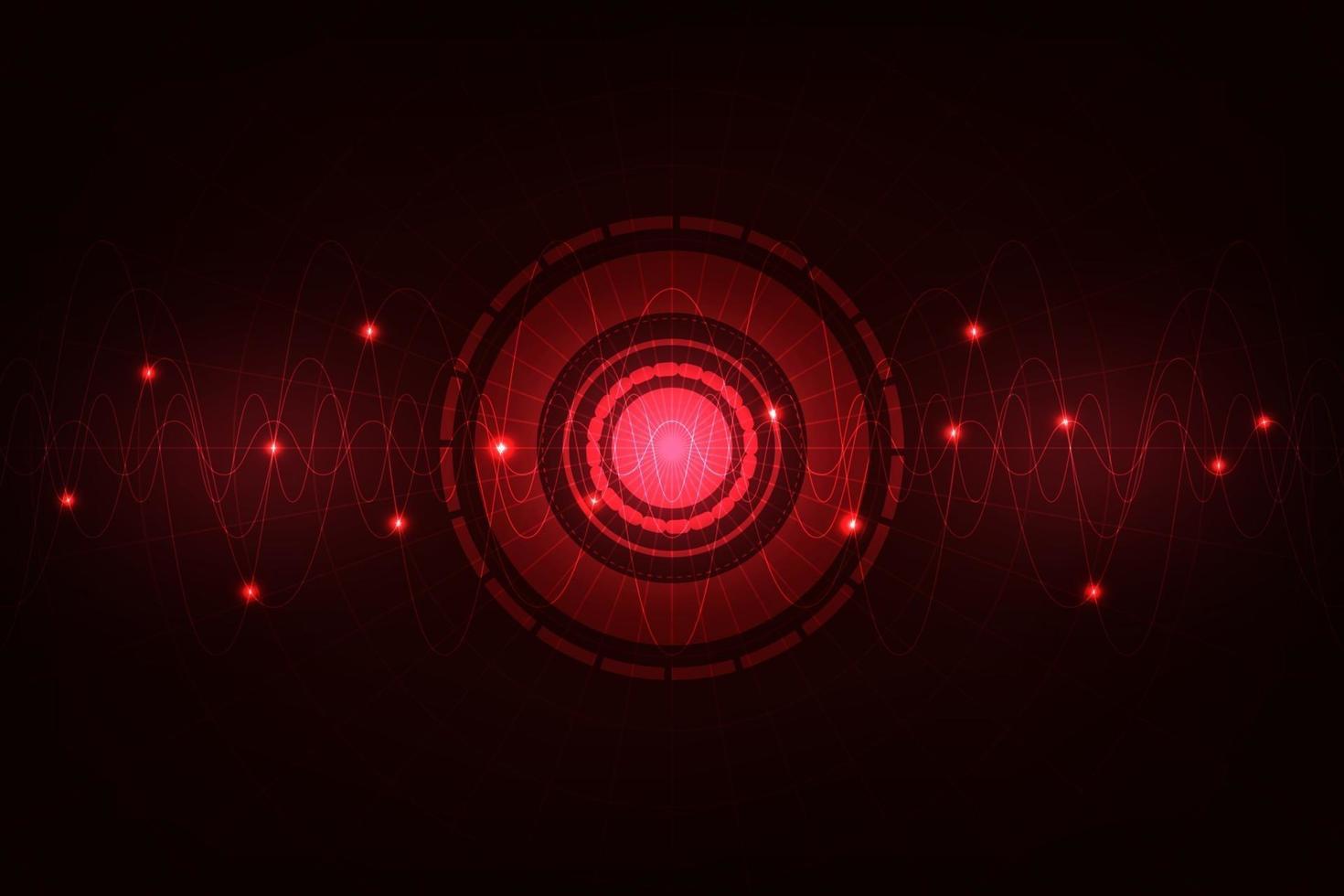 Sound waves have different levels on a dark red background. vector