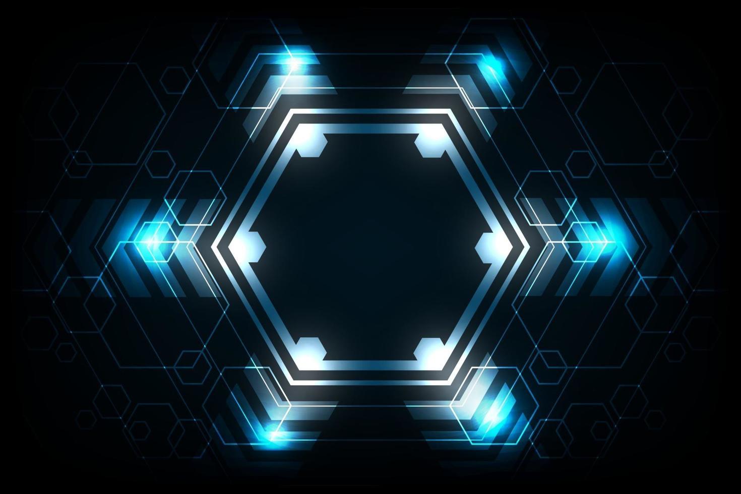 Vector geometry in a technology concept on a dark blue background.