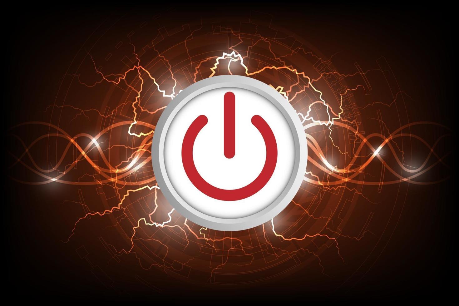 Vector technology power switch on a dark orange background.