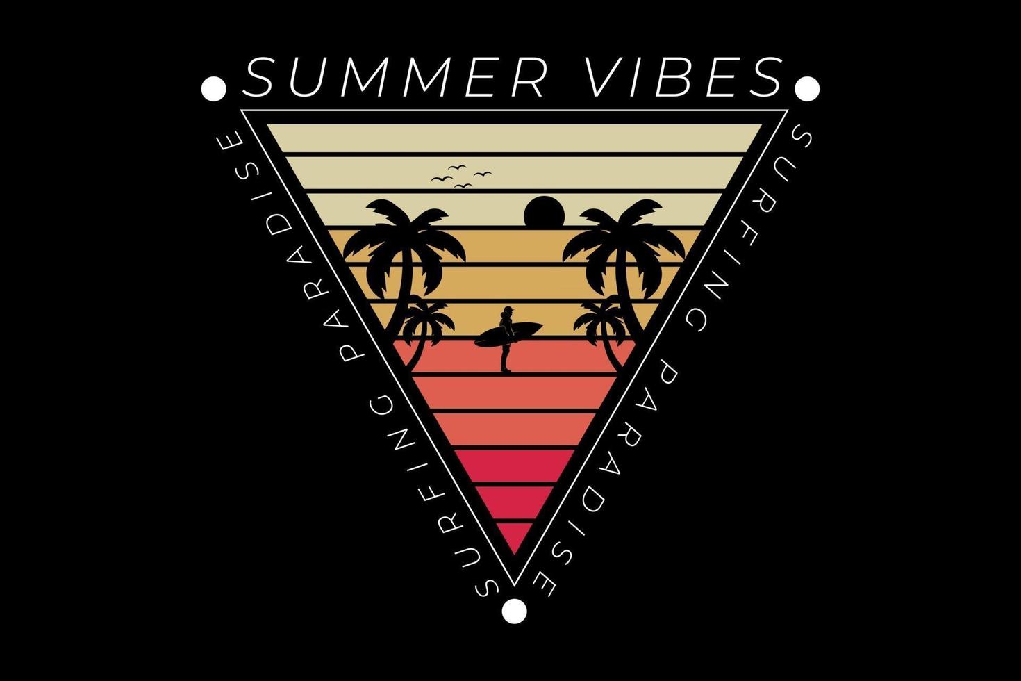 summer vibes silhouette design vector