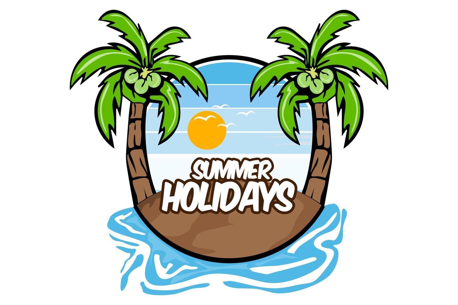 diseño de vacaciones de verano con playa. vector