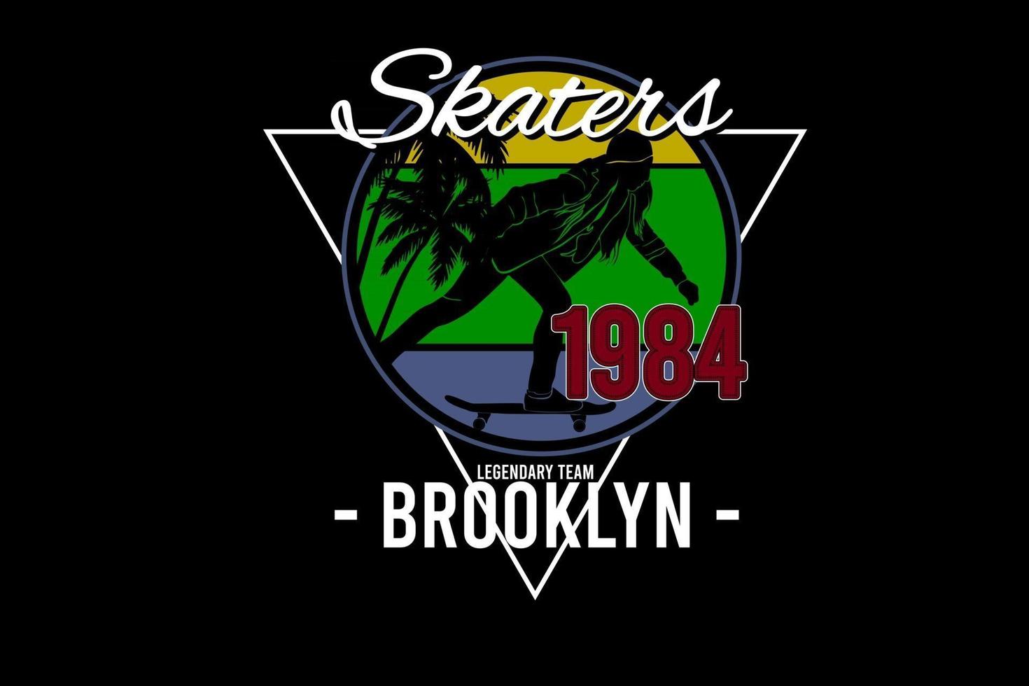 skaters brooklyn silhouette design vector