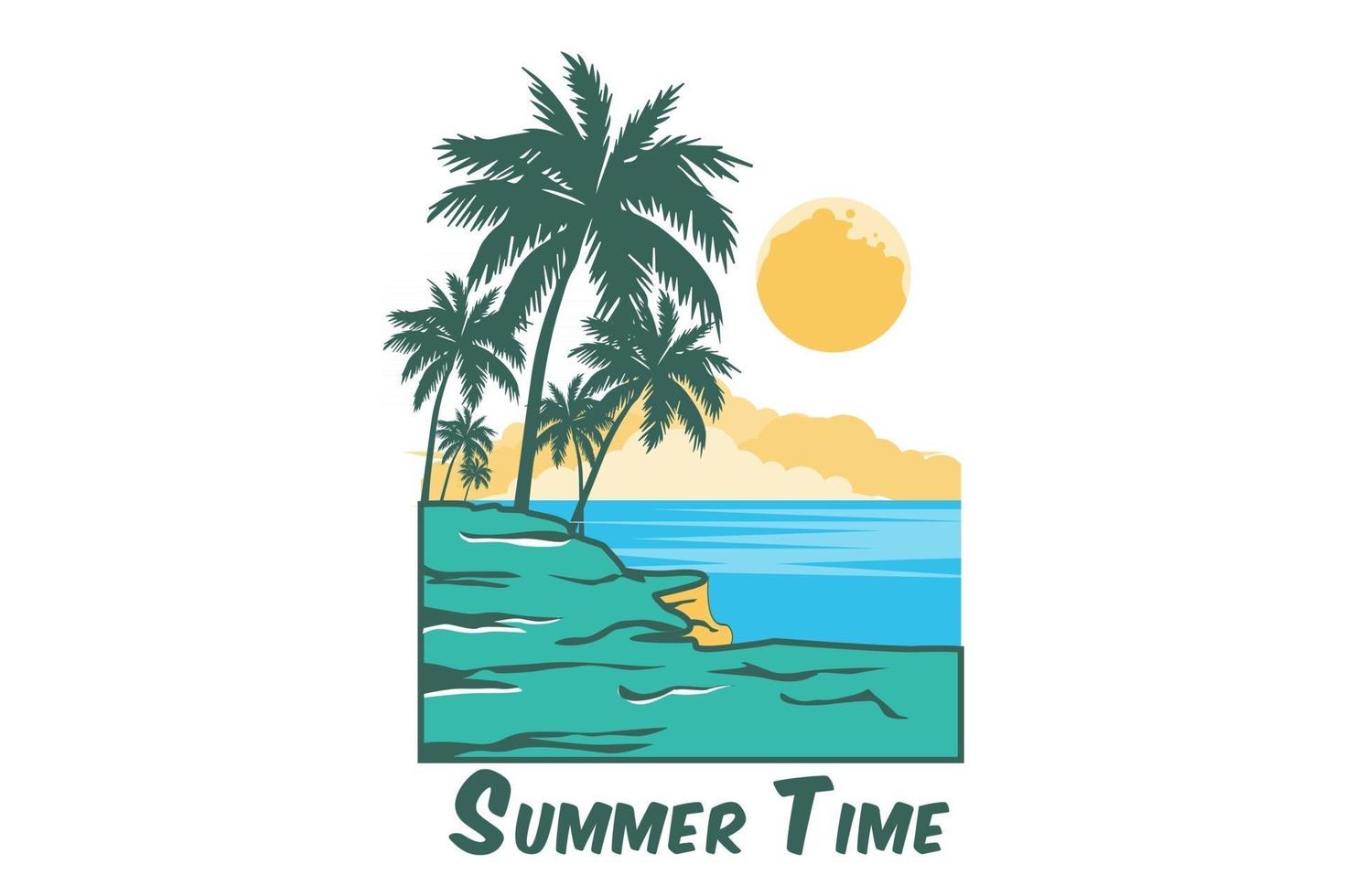 summer time design with beach vector