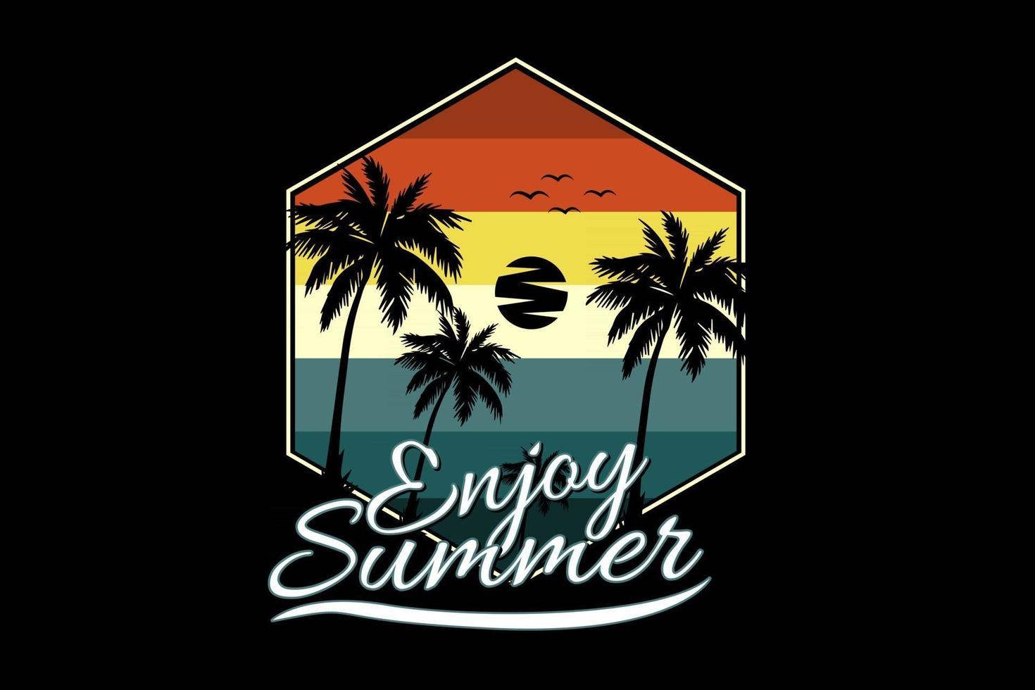 enjoy summer silhouette  design vector