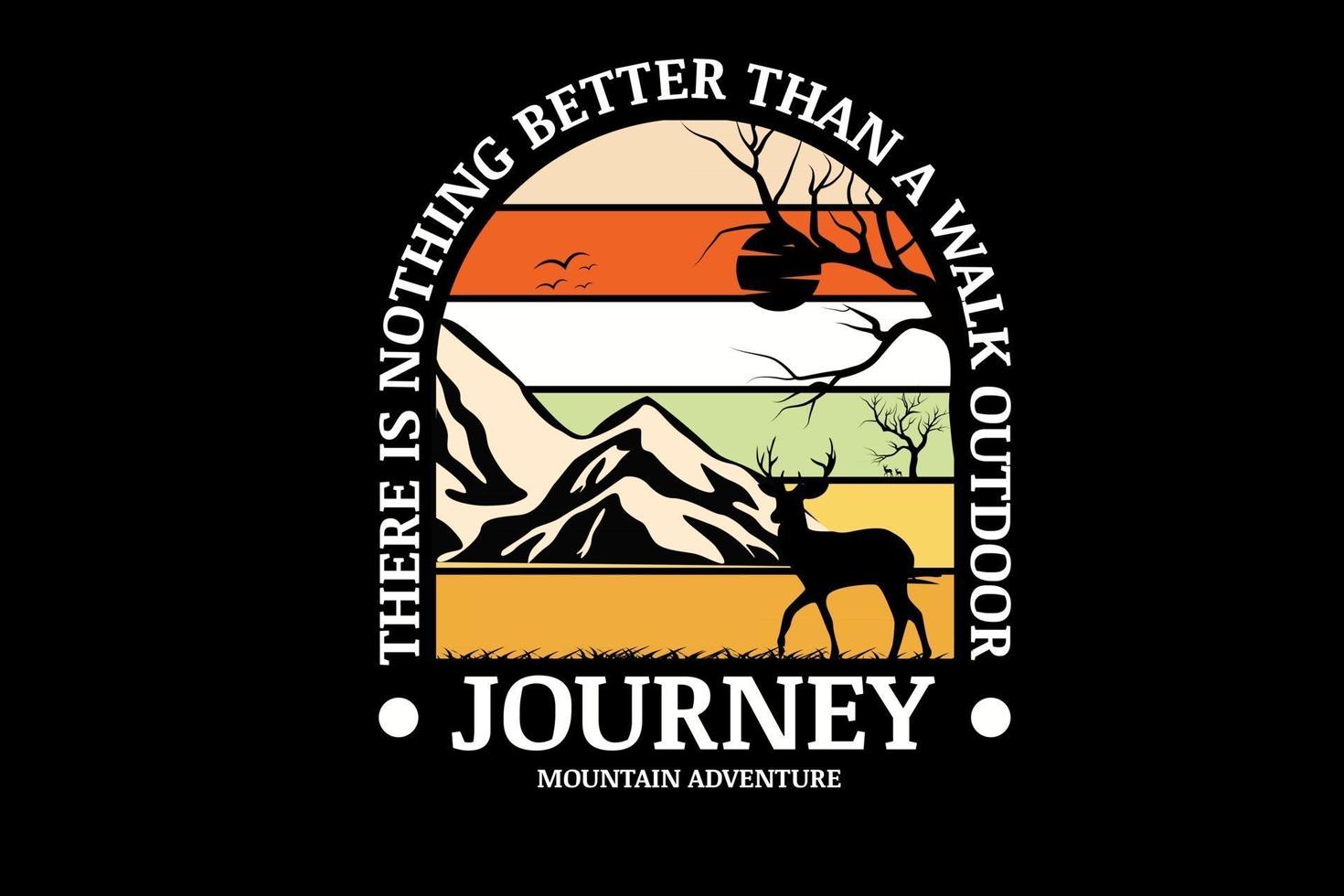 viaje montaña aventura color crema naranja blanco y amarillo vector