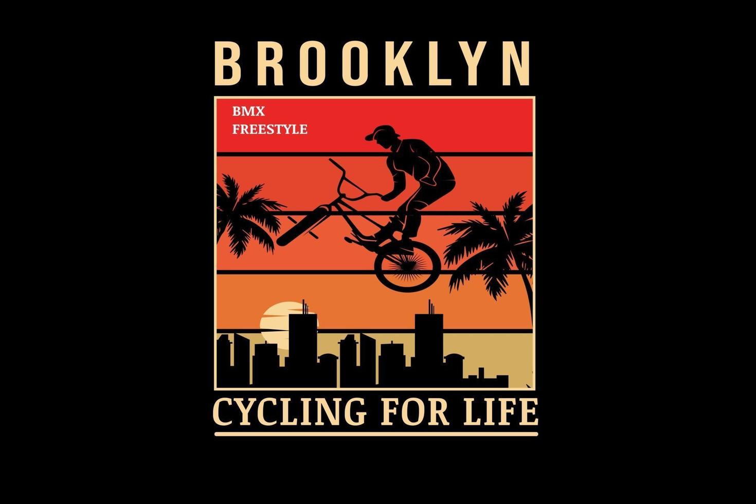 brooklyn bicycle motocross freestyle color orange gradient vector
