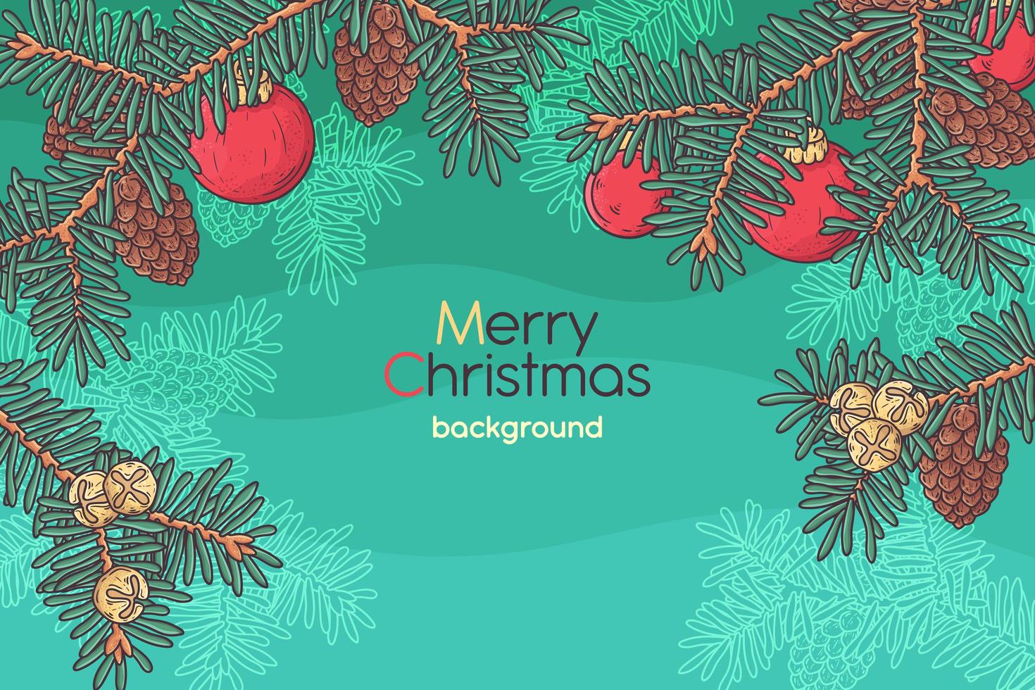 Hand drawn christmas background vector. vector