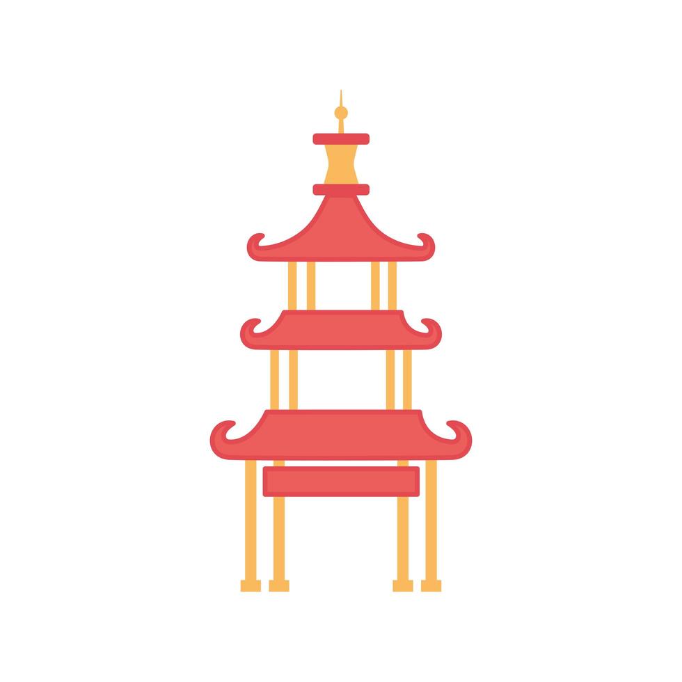 chinese pagoda oriental element color design vector