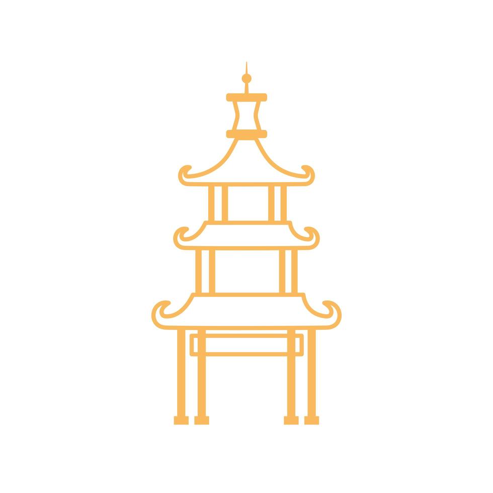 chinese pagoda oriental element line design vector