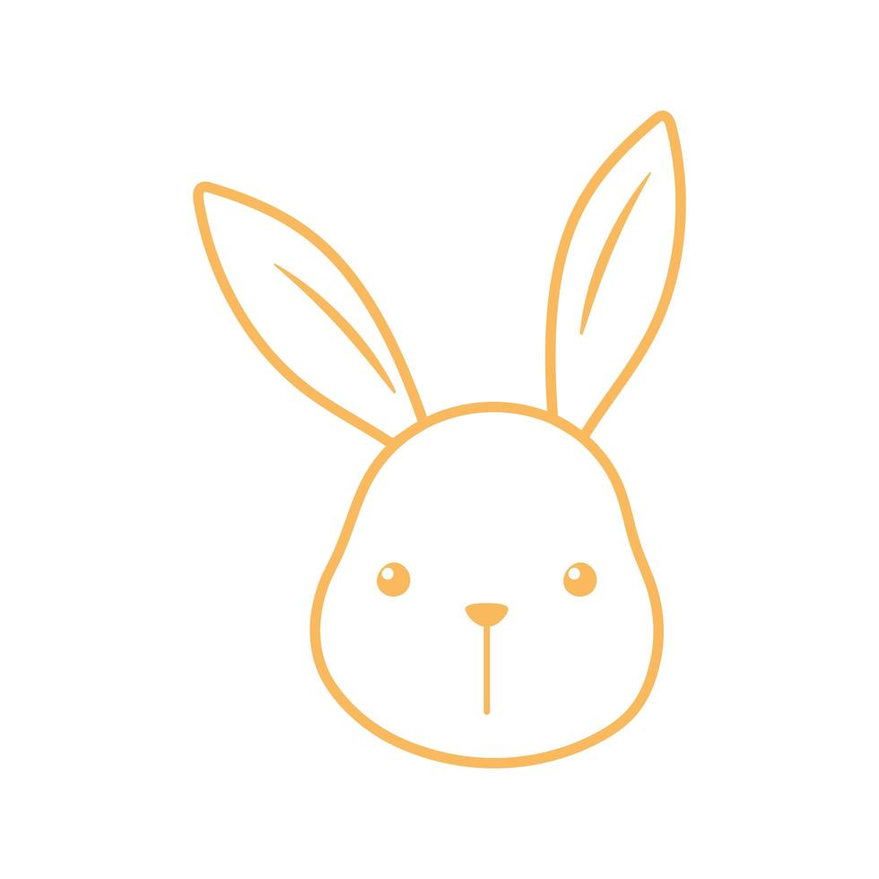 cute bunny face cartoon animal line design vector