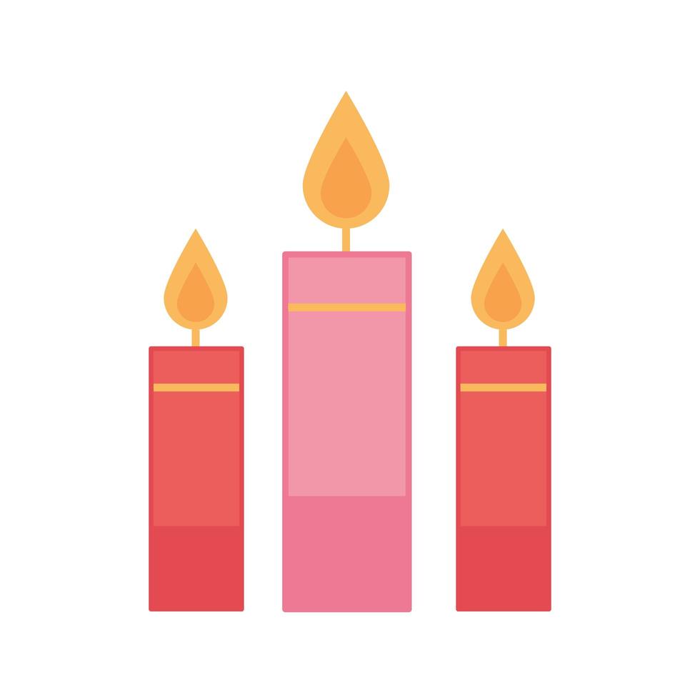 candles flame element decoration color design vector