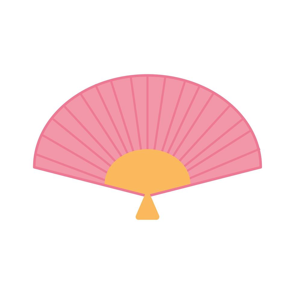 chinese fan oriental element decoration color design vector