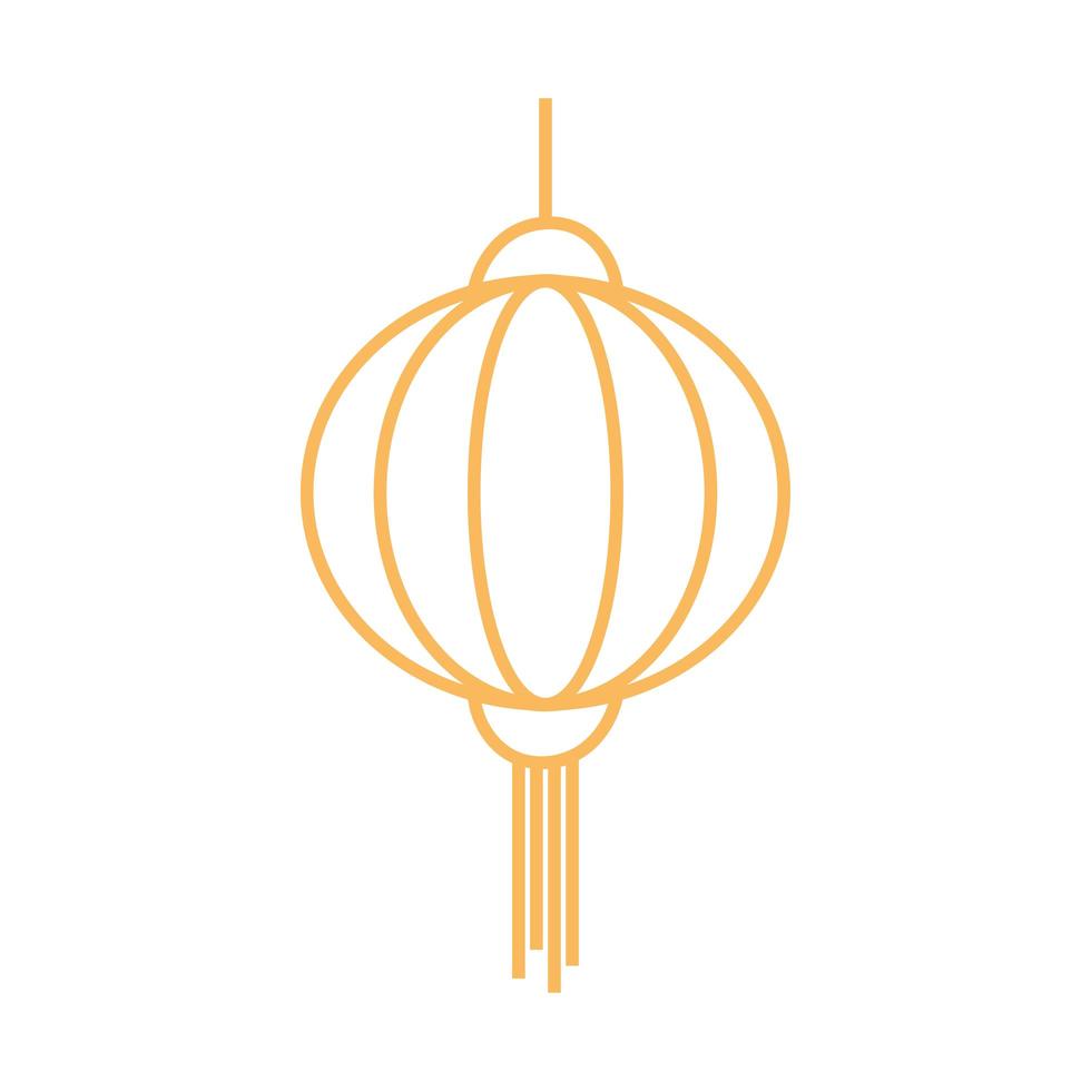 chinese lantern oriental element decoration line design vector