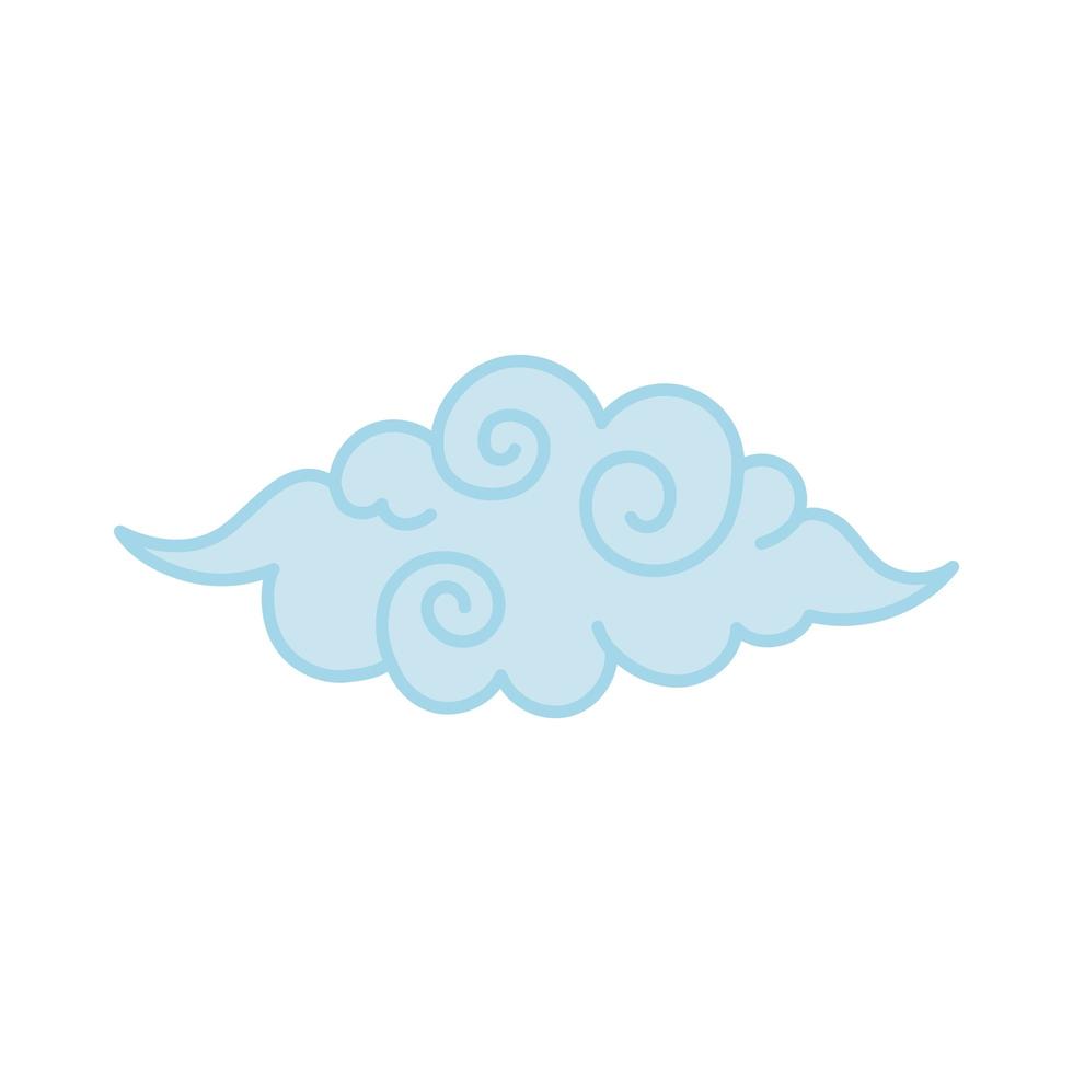 curly clouds oriental element decoration design color design vector