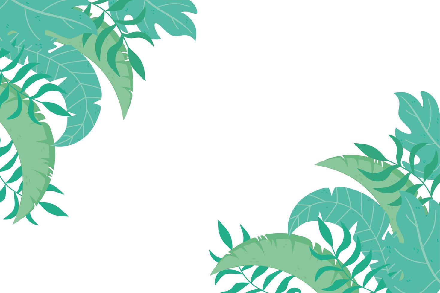 tropical leaves background palm tree leaf nature border vector