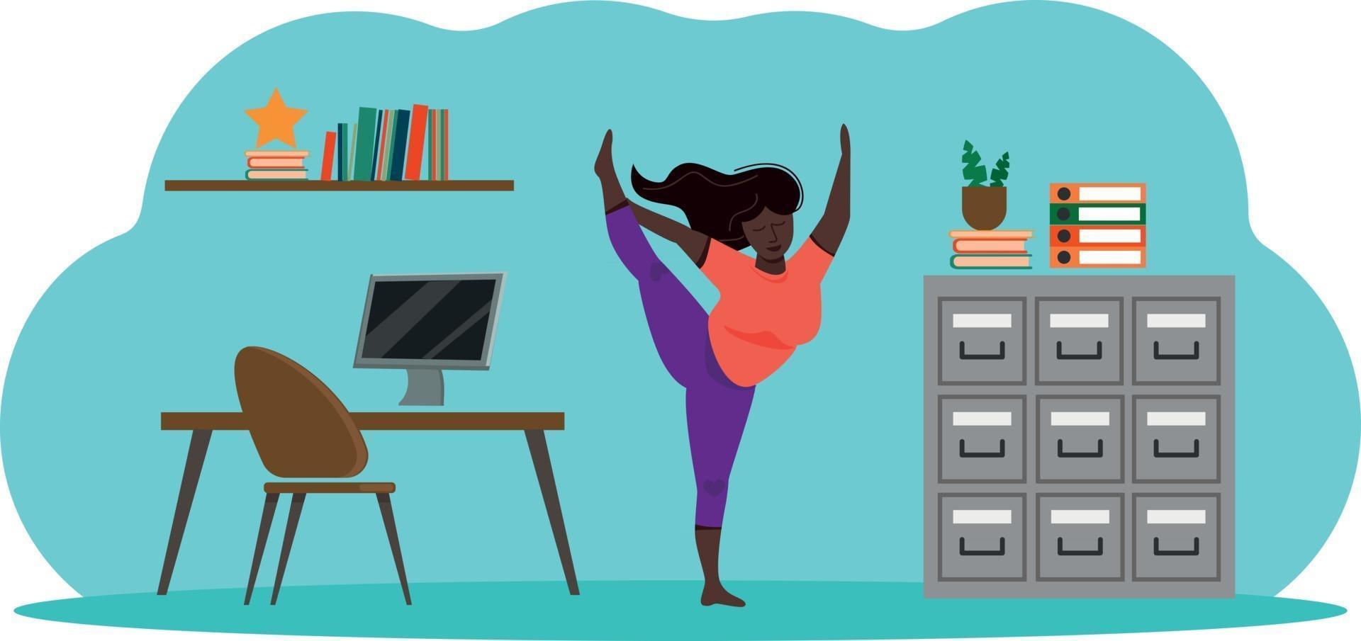 Yoga in the office. vector