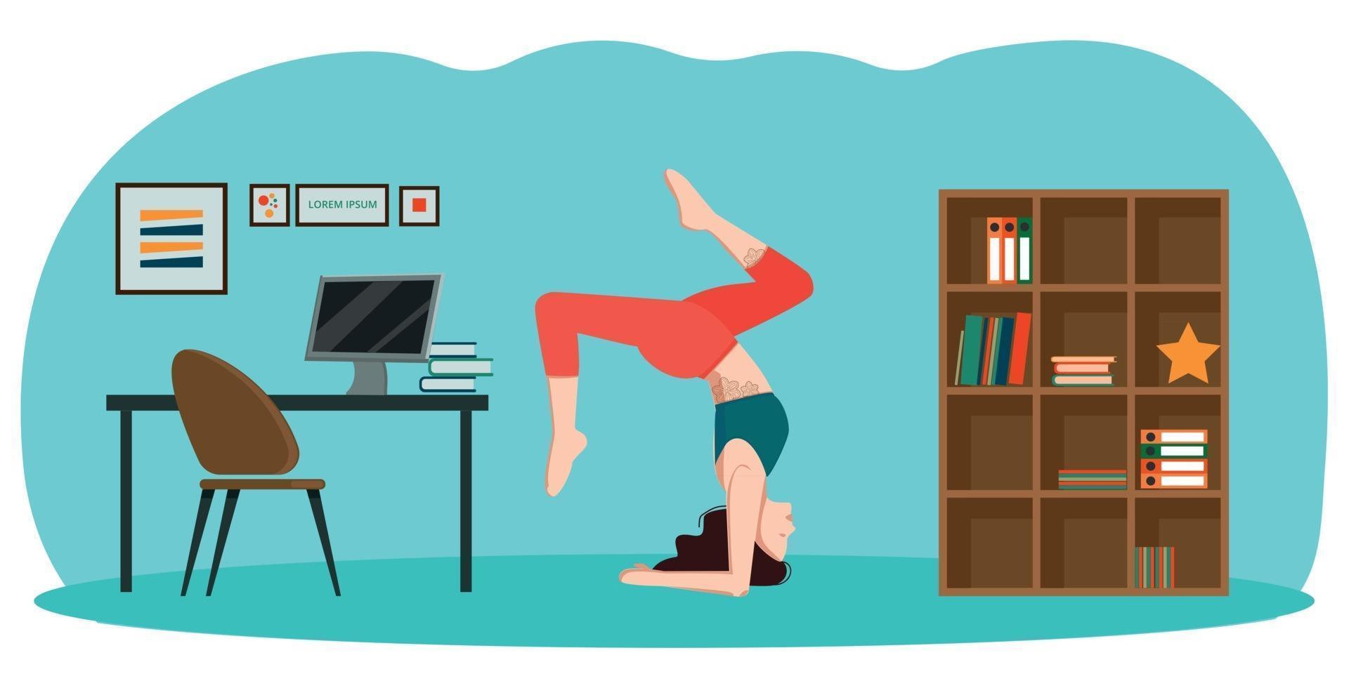 Yoga in the office. vector