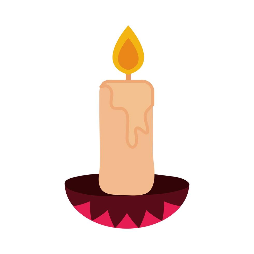 day of the dead candle traditional mexican celebration icon flat style vector