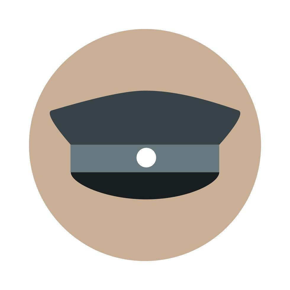 civil aircraft pilots accessory cap block and flat style icon vector