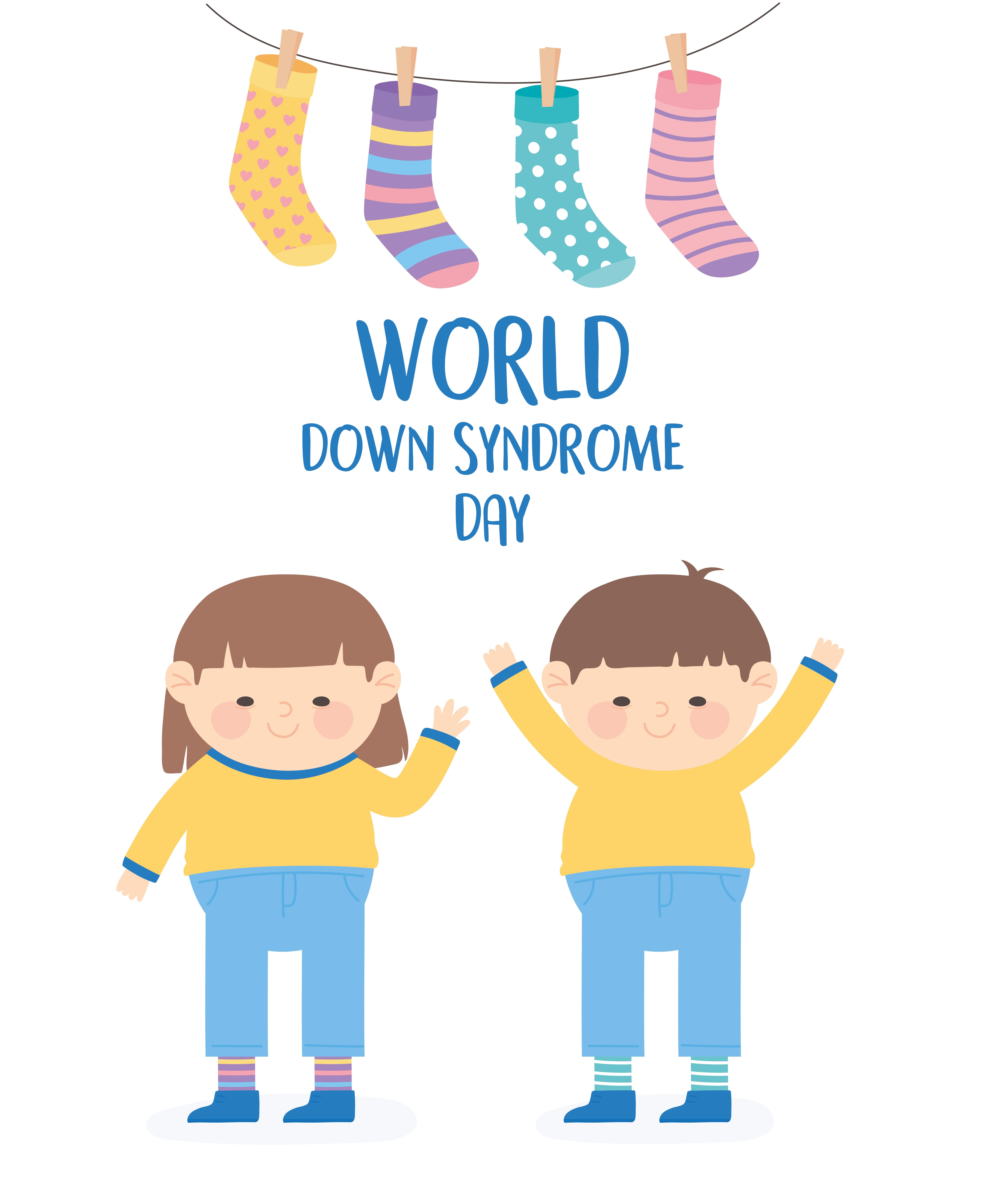 world down syndrome day, happy childrens and hanging socks decoration card 2692202 Vector Art at Vecteezy world down syndrome day, happy childrens and hanging socks decoration card 2692202 Vector Art at Vecteezy