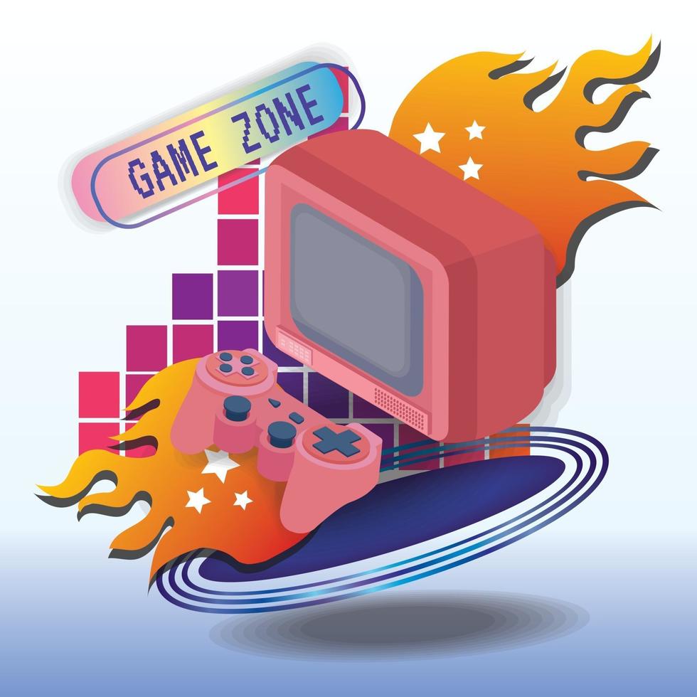 Game zone concept vector art icon