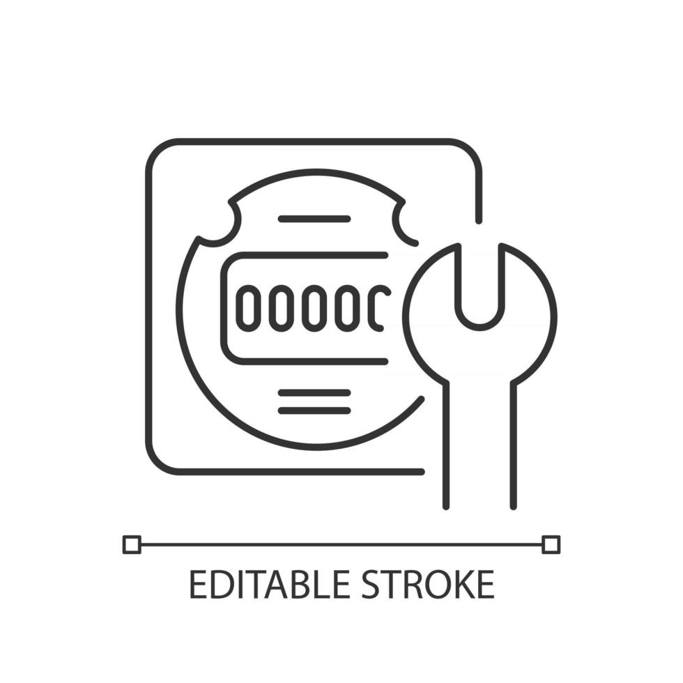 Electrical meter repair linear icon vector