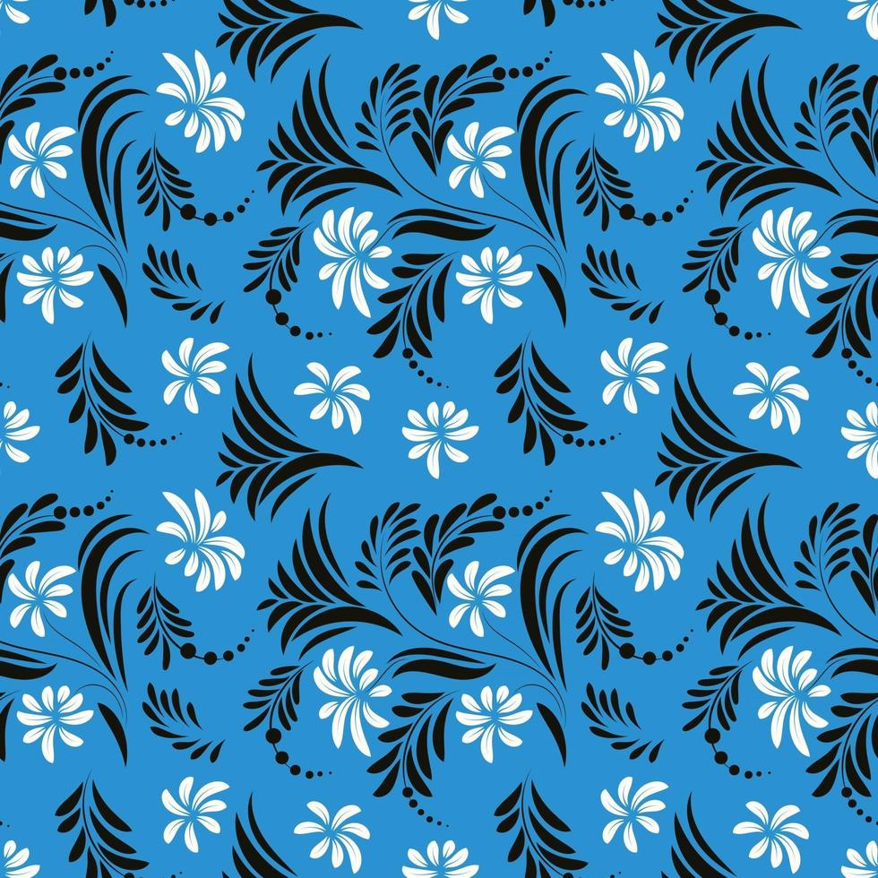 Folk flowers art pattern Floral abstract surface design  Seamless pattern vector