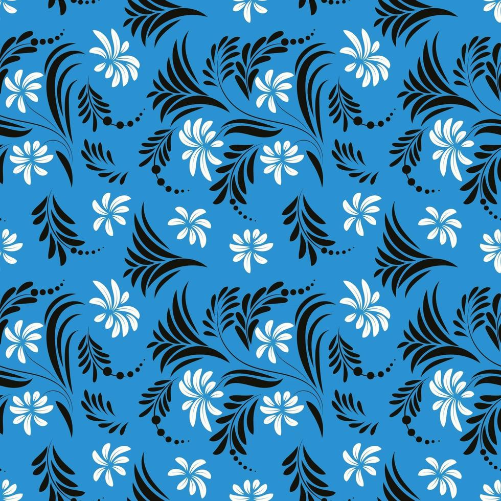 Folk flowers art pattern Floral abstract surface design  Seamless pattern vector