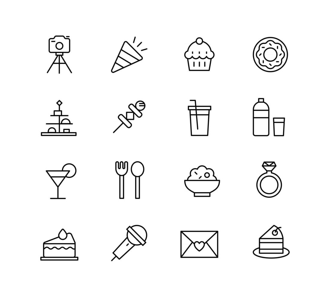 Couple dating icon set. outline simple vector illustration.