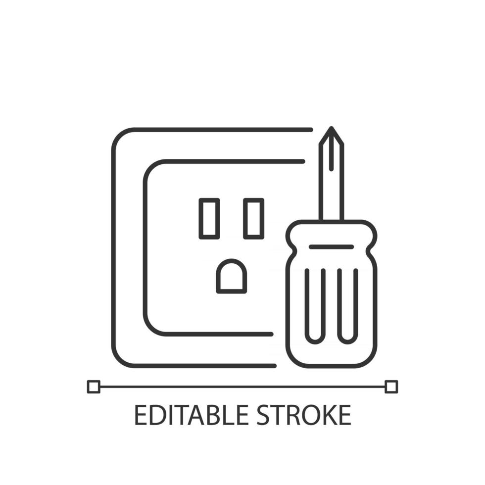 Outlet repair linear icon vector