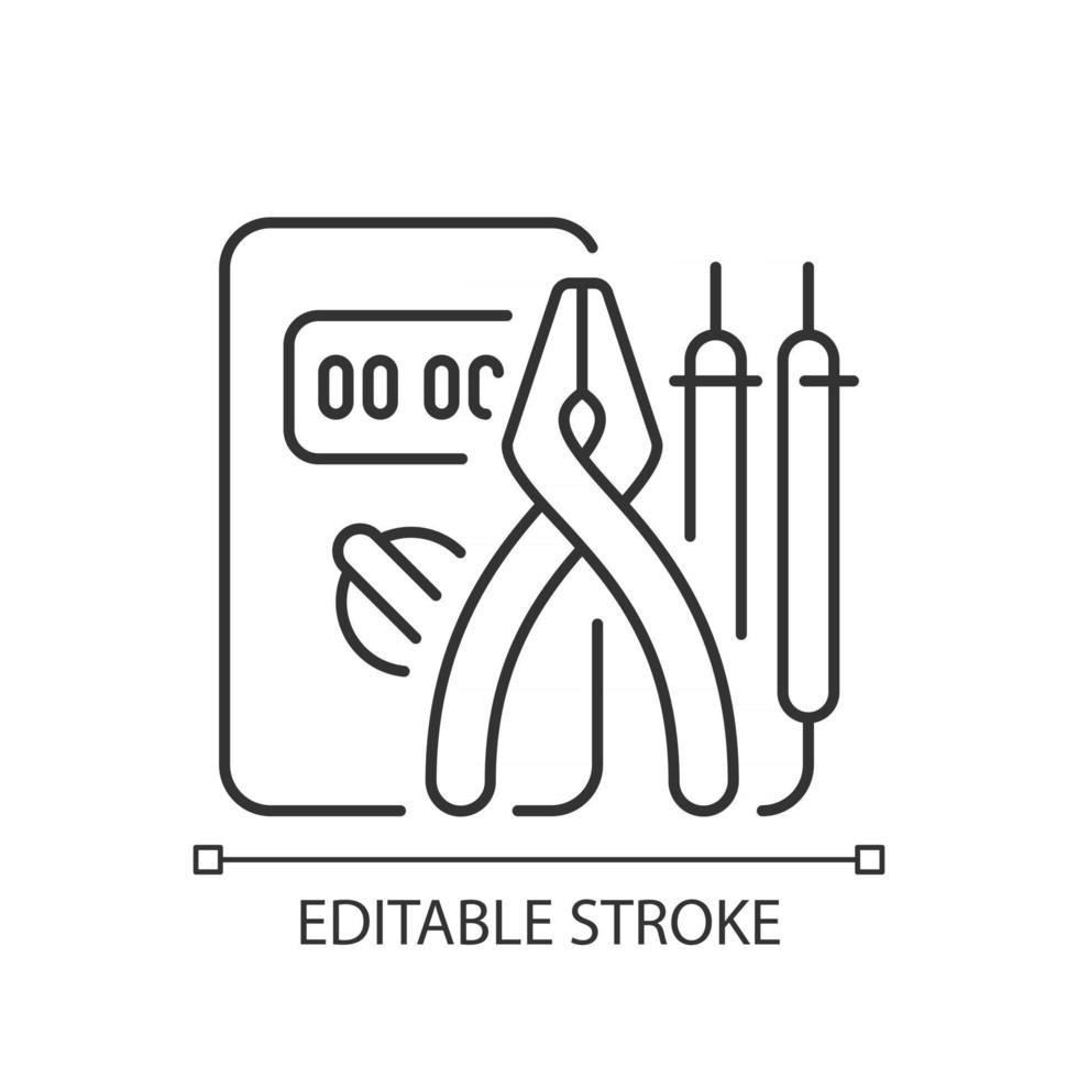 Electrician tools linear icon vector