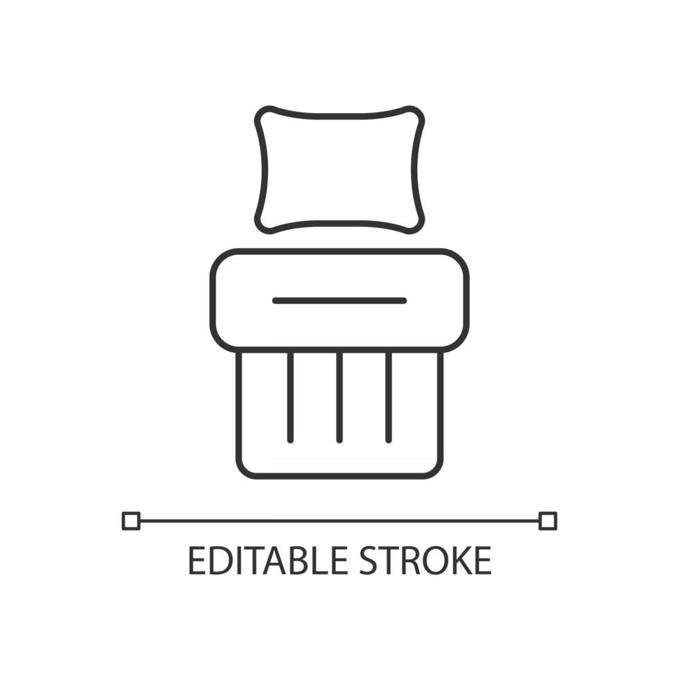 Single bed set linear icon vector