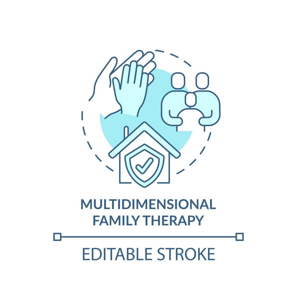 icono de concepto de terapia familiar multidimensional vector