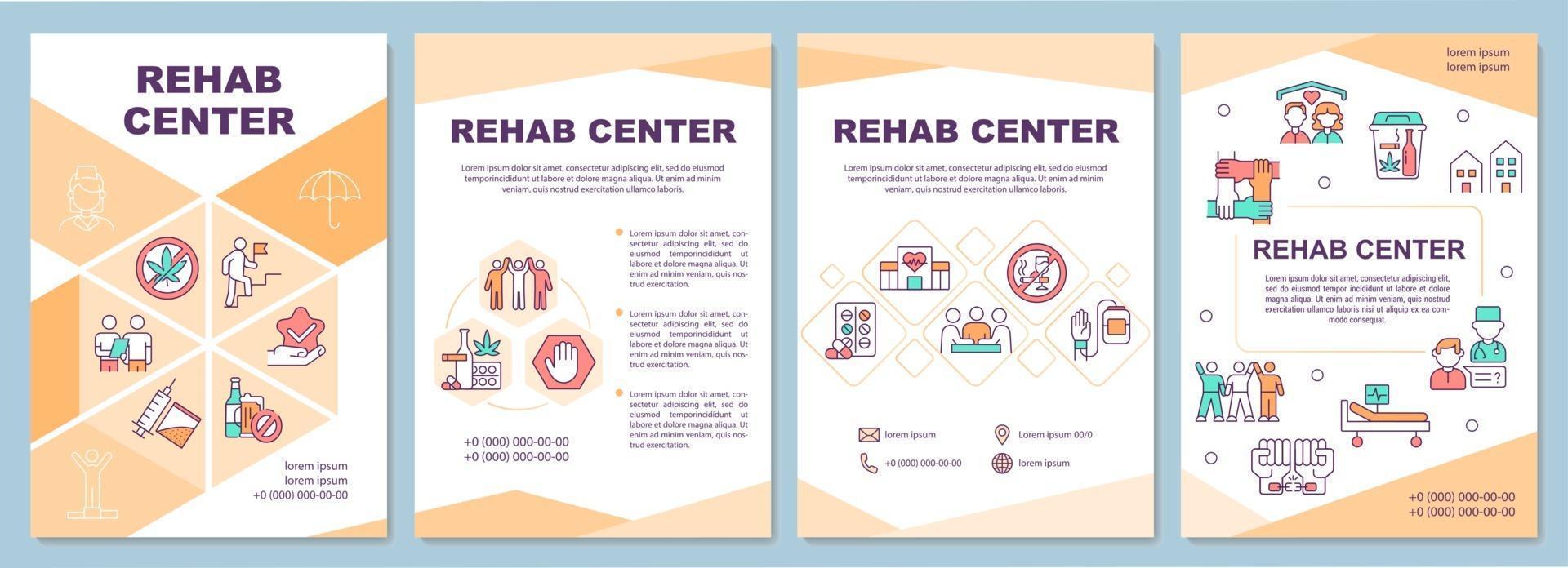 Rehab center brochure template vector