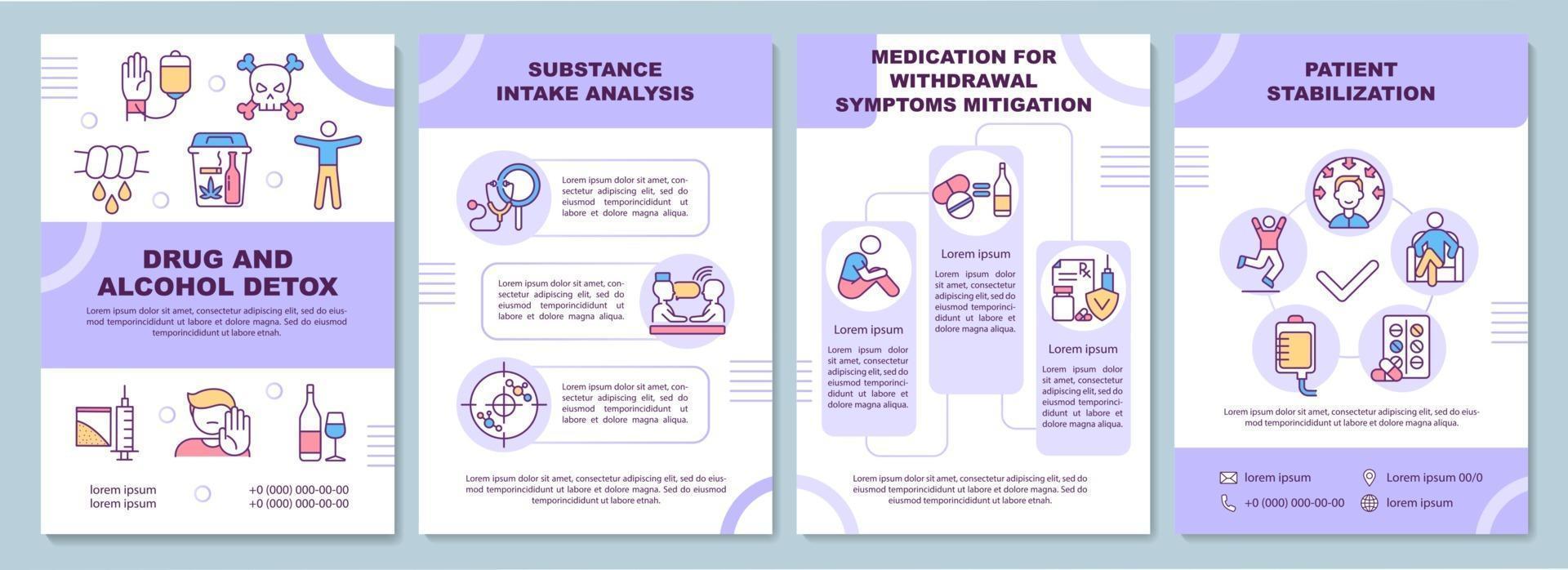 Drug and alcohol detox brochure template vector