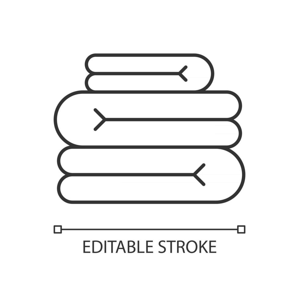 icono lineal de pila de toallas vector