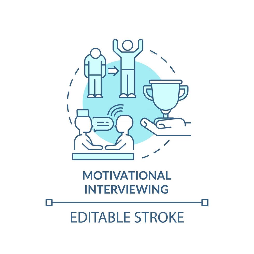 icono de concepto de entrevista motivacional vector