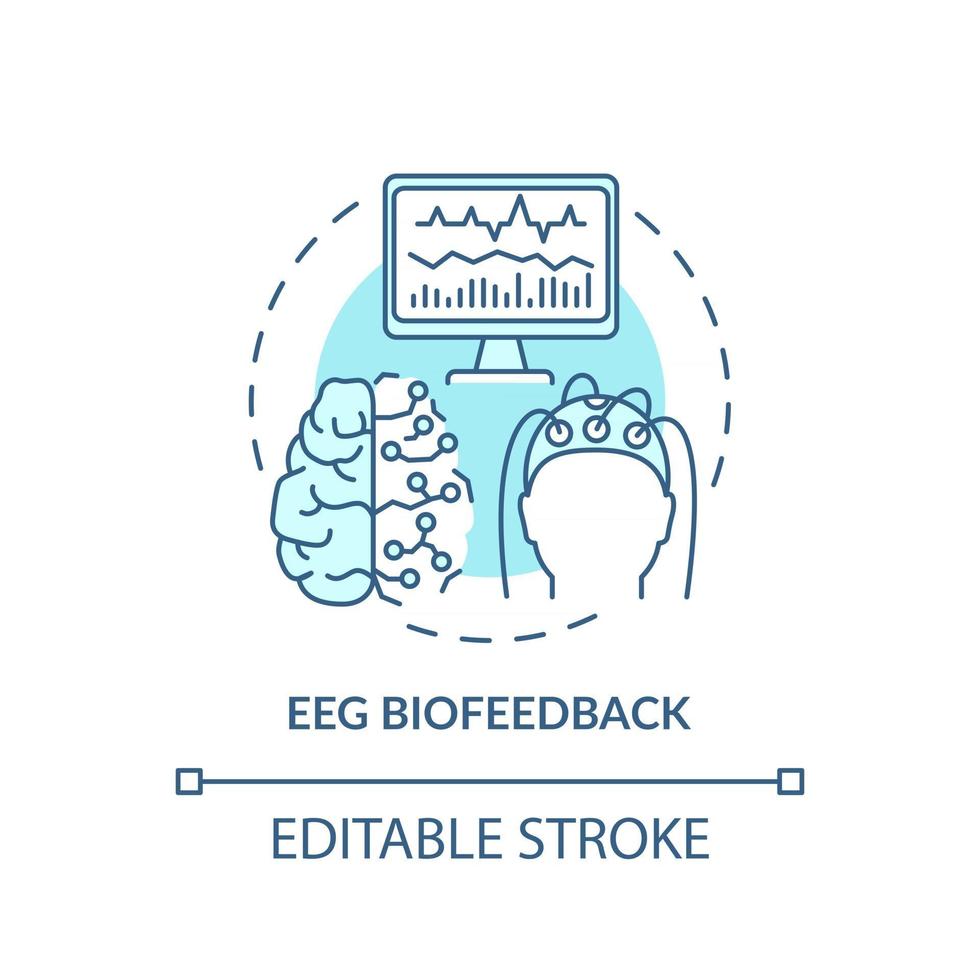 Eeg biofeedback concept icon vector
