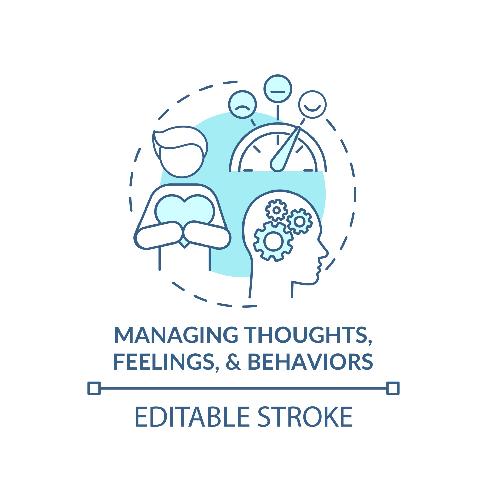 Managing thoughts, feelings and behaviors concept icon 2693120 Vector ...