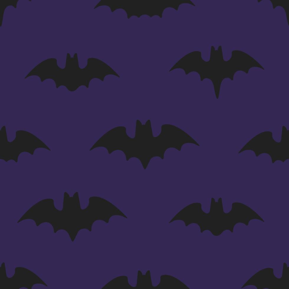 Seamless halloween pattern with animals bats flat style design vector