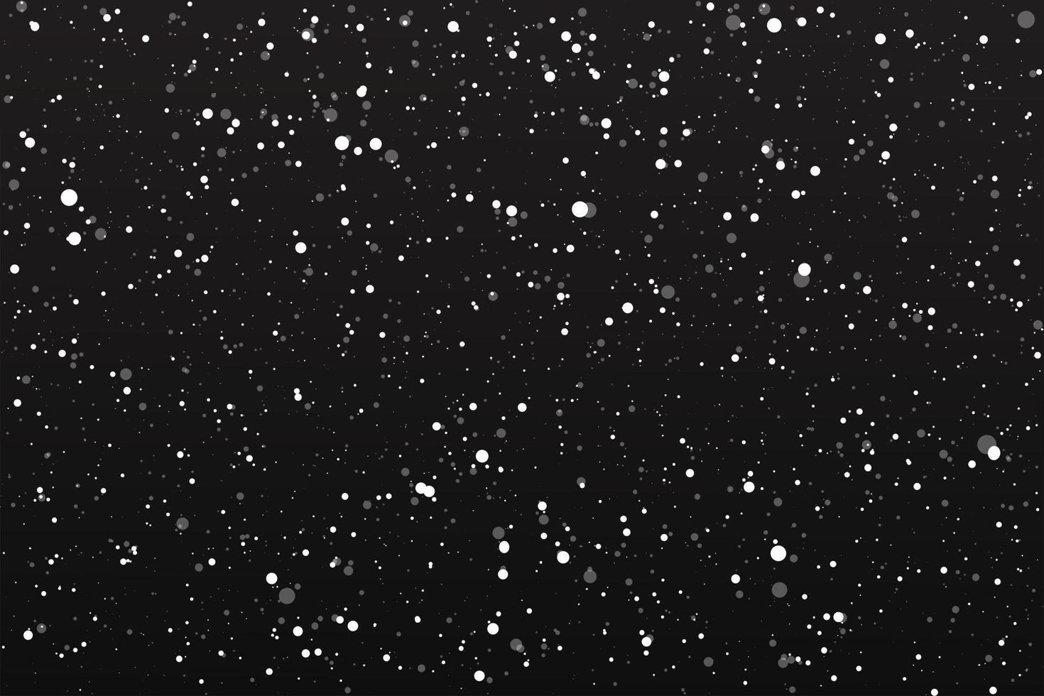 Night falling snow on black background vector illustration