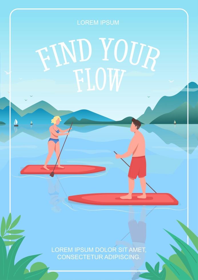 Find your flow poster flat vector template