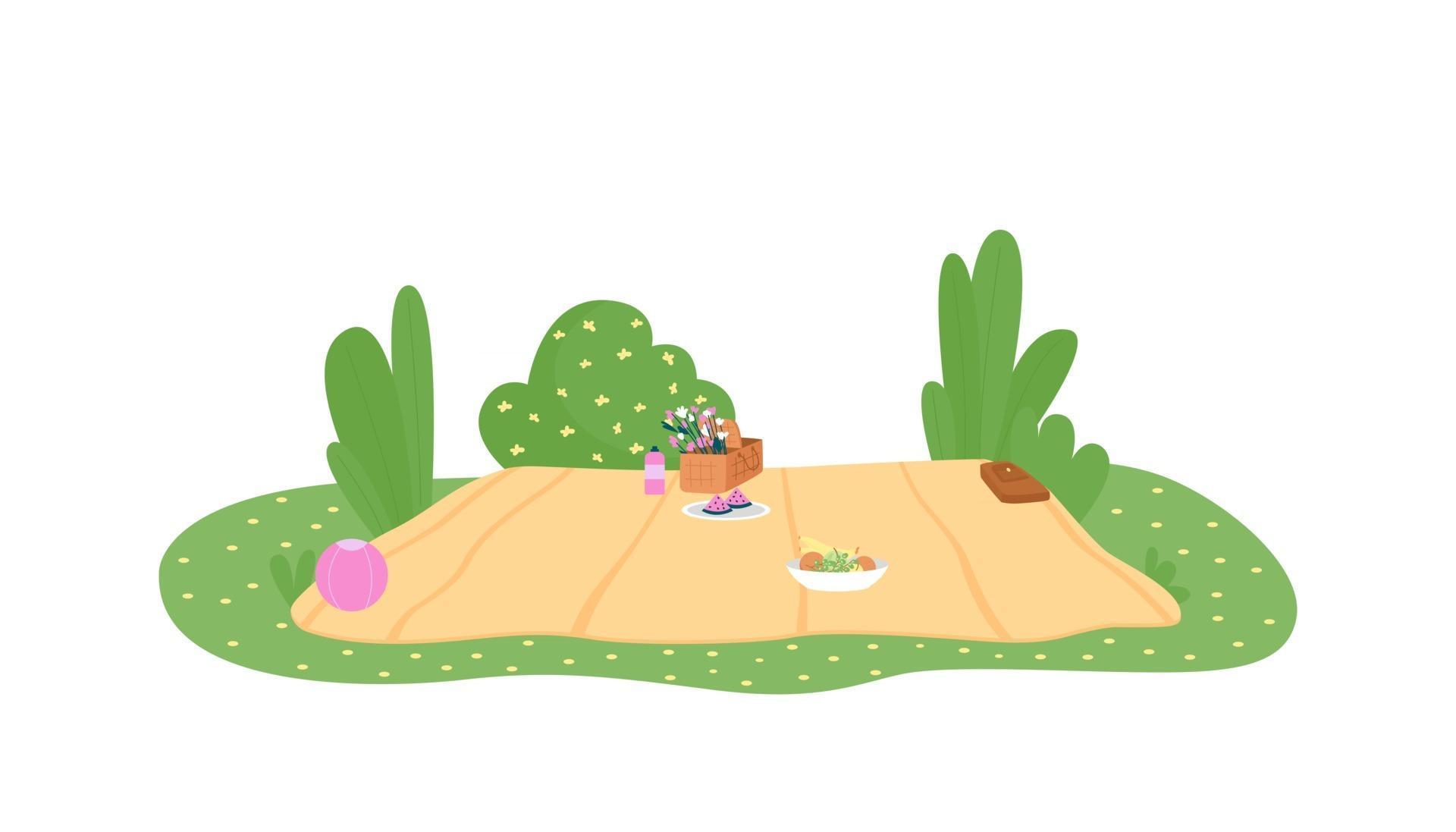 Picnic blanket 2D vector web banner 2693244 Vector Art at Vecteezy