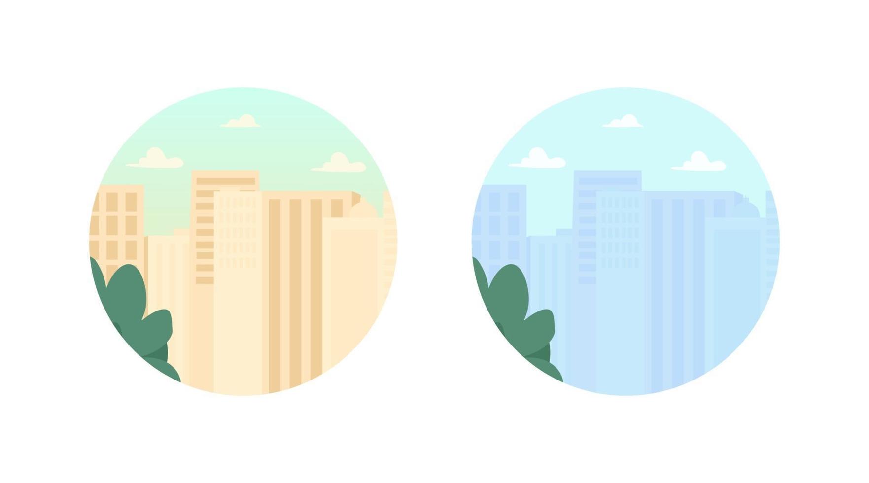 Modern skyscraper buildings 2D vector web banner