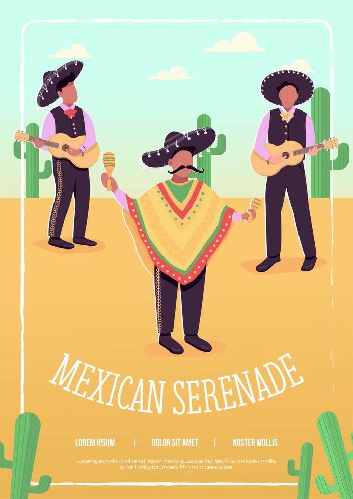 Mexican serenade flat vector template