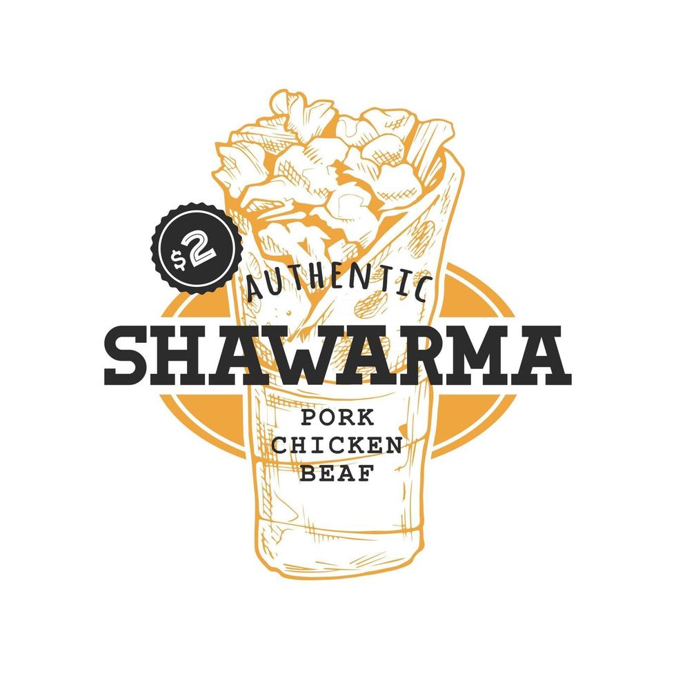 emblema retro shawarma vector