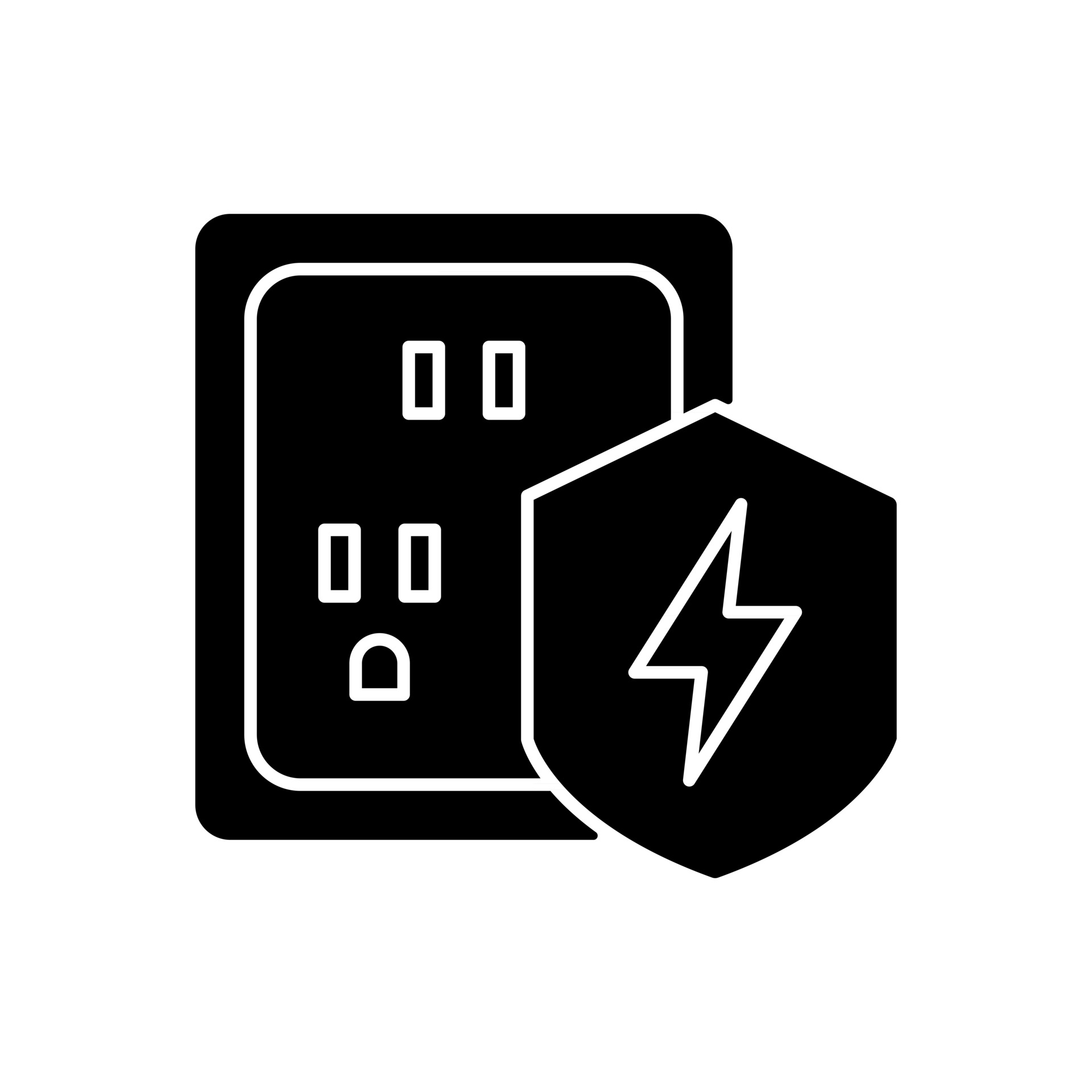 Surge protection black glyph icon. Electrical installation protection
